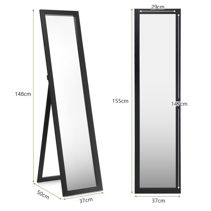 153 x 37 cm Wooden Frame Rectangle Full Length Mirror - TidySpaces