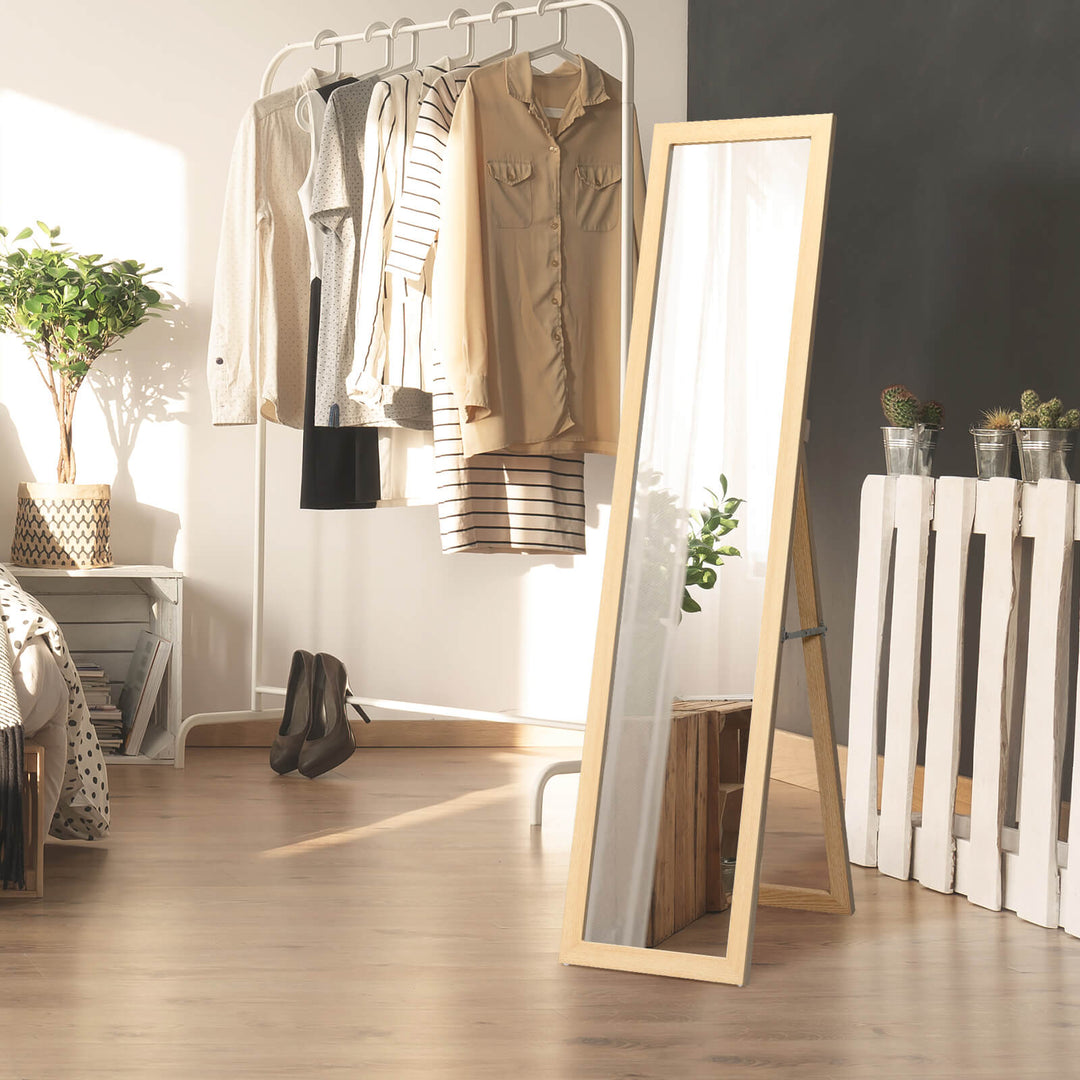 153 x 37 cm Wooden Frame Rectangle Full Length Mirror - TidySpaces