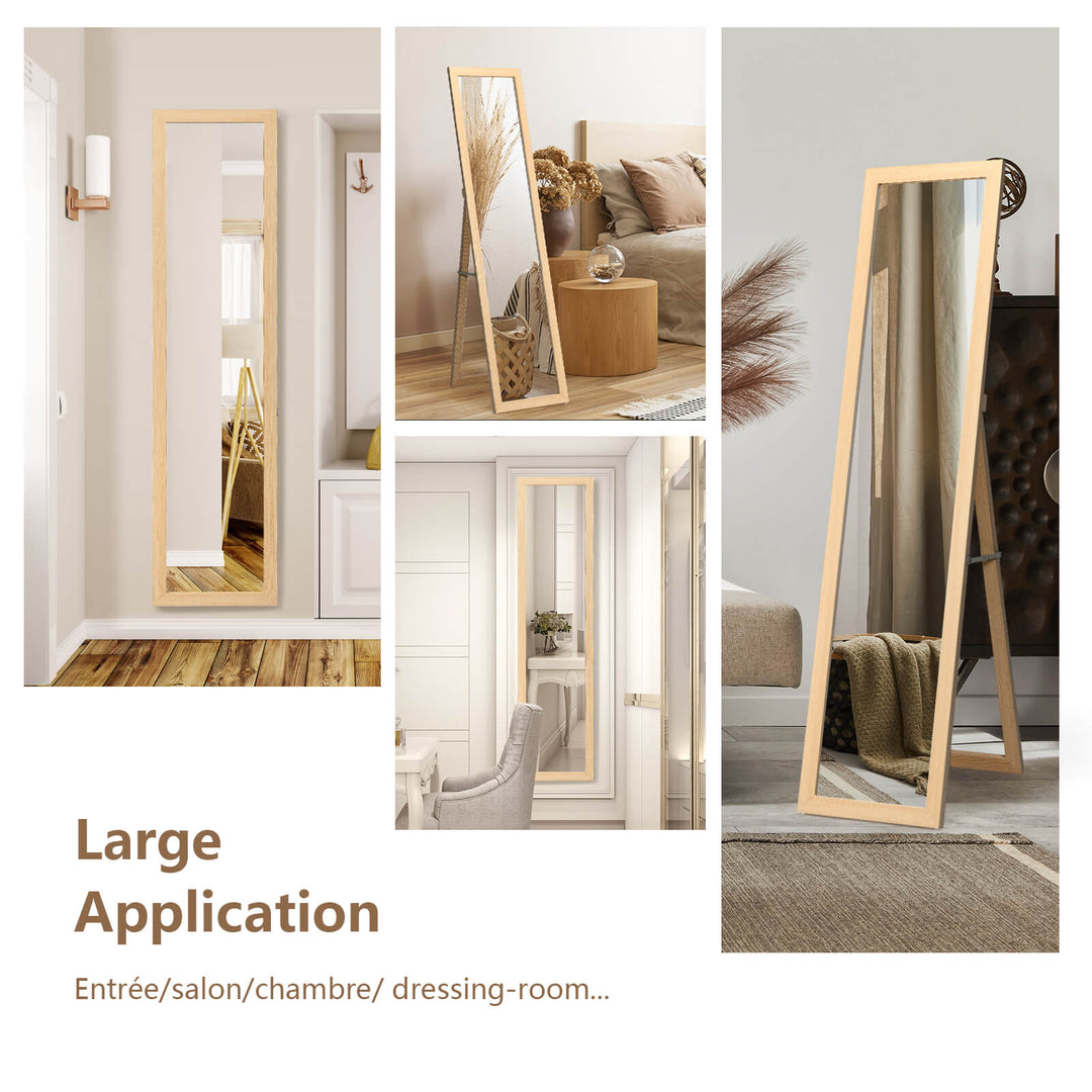 153 x 37 cm Wooden Frame Rectangle Full Length Mirror - TidySpaces