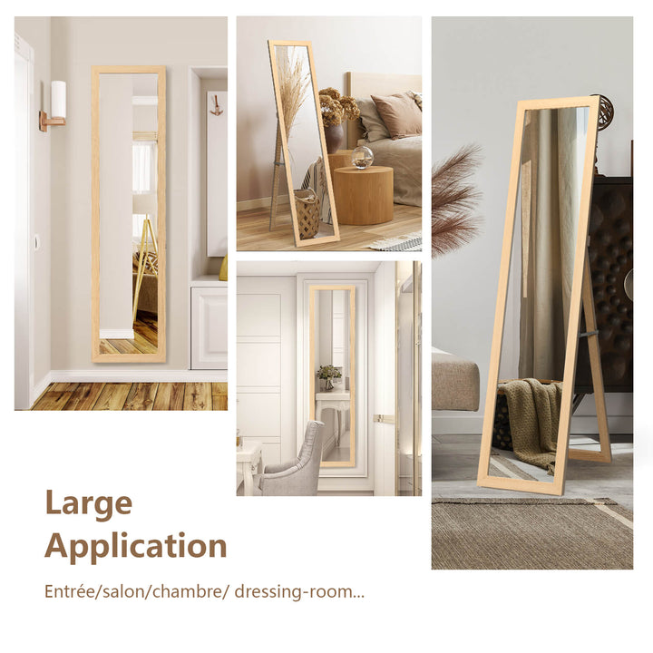 153 x 37 cm Wooden Frame Rectangle Full Length Mirror - TidySpaces