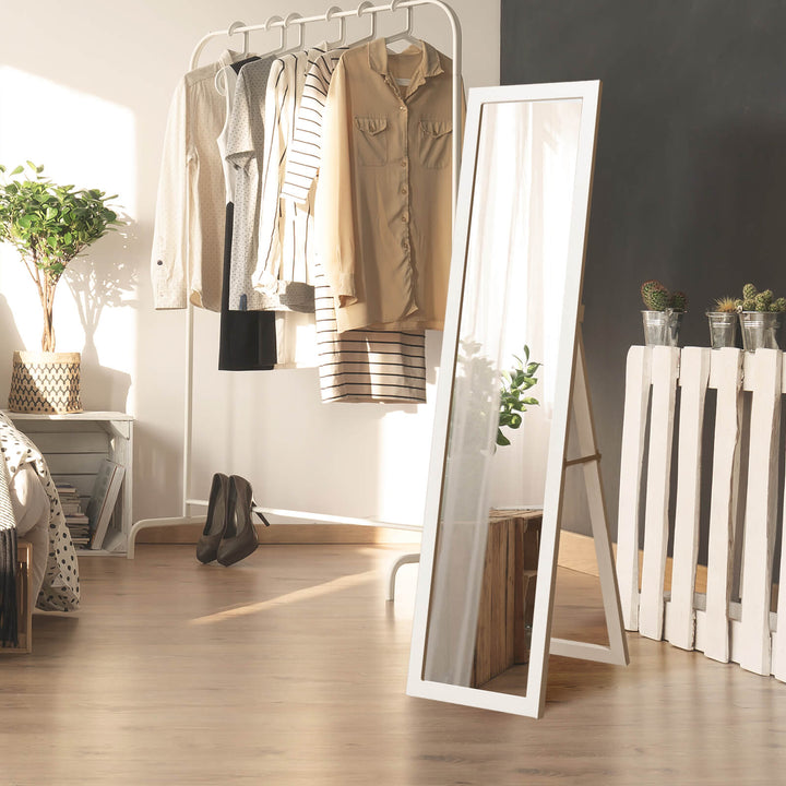 153 x 37 cm Wooden Frame Rectangle Full Length Mirror - TidySpaces