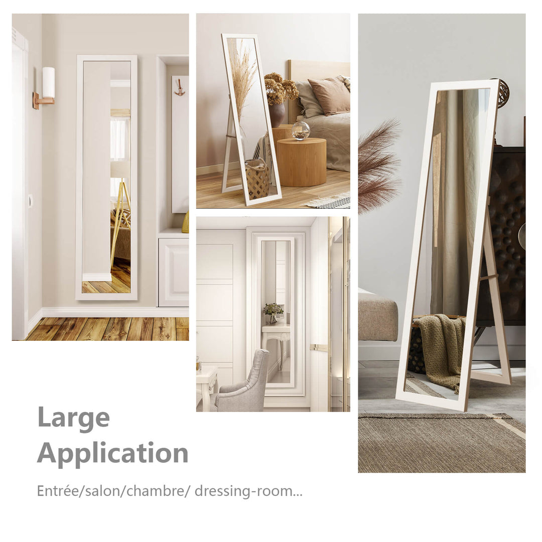 153 x 37 cm Wooden Frame Rectangle Full Length Mirror - TidySpaces