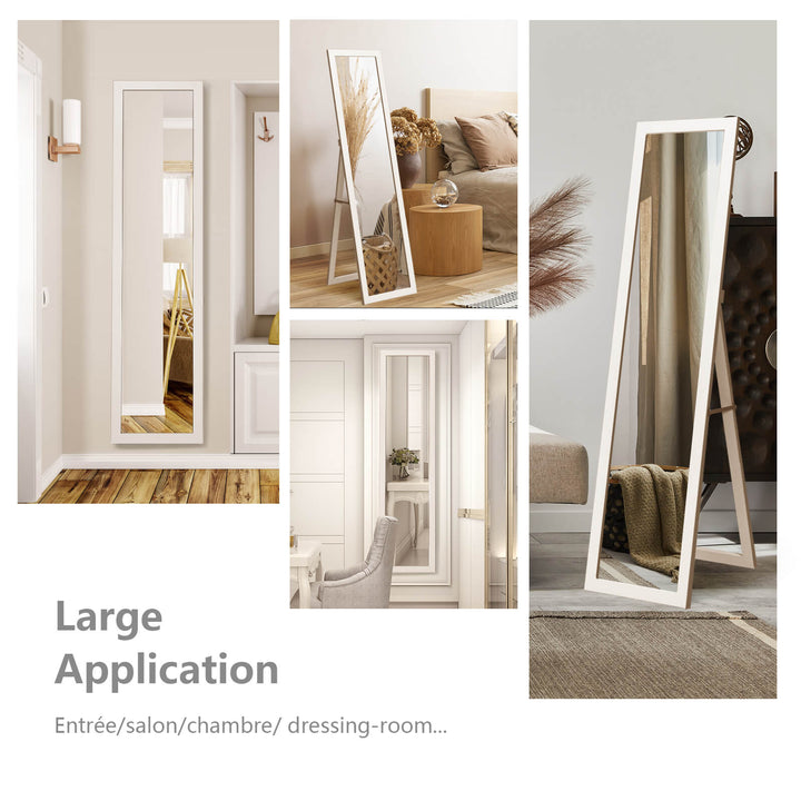 153 x 37 cm Wooden Frame Rectangle Full Length Mirror - TidySpaces