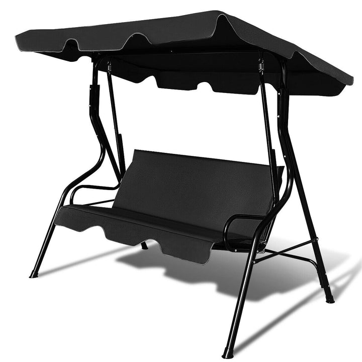 Garden Patio Metal Swing 3 Seater Lounger