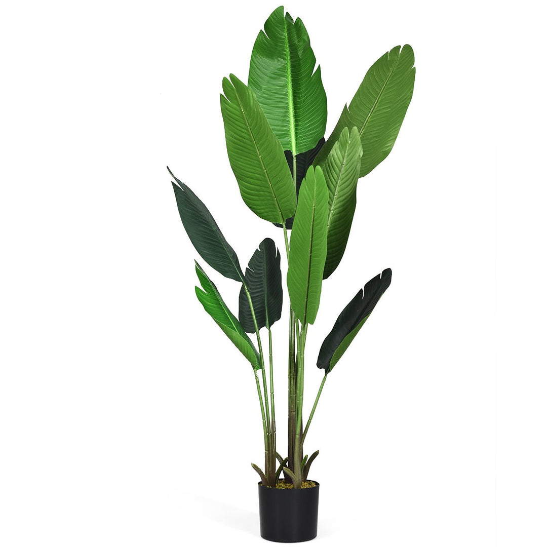 160cm Artificial Tropical Palm Tree with 10 Leaves and Black Pot - TidySpaces