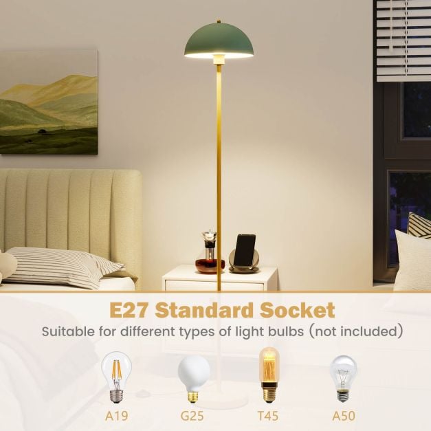 163cm Floor Lamp Standing Lamp with Shatterproof Lampshade
