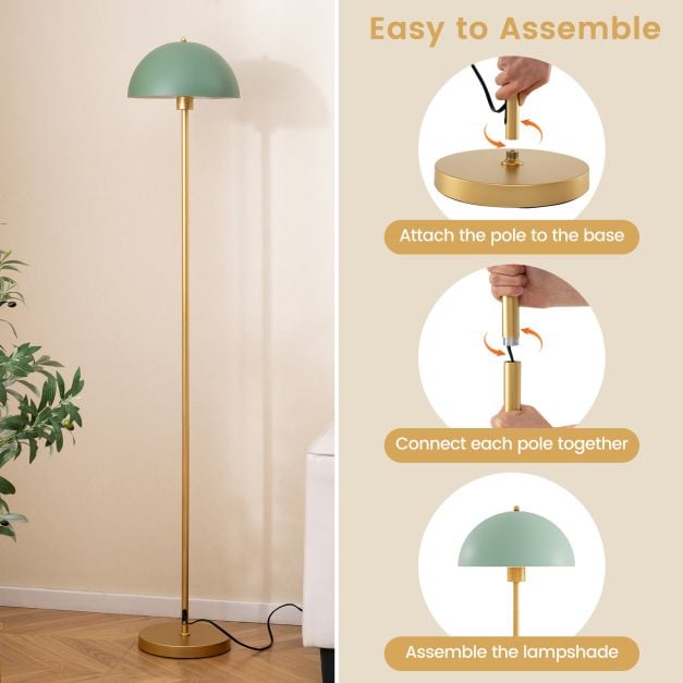 163cm Floor Lamp Standing Lamp with Shatterproof Lampshade