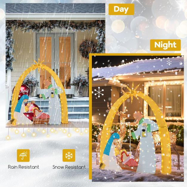 168 CM Christmas Nativity Scene with 194 LED Warm White Lights