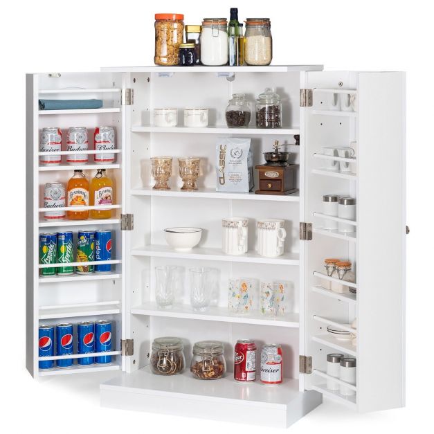 2 Door Pantry Cabinet with 6 Adjustable Shelves