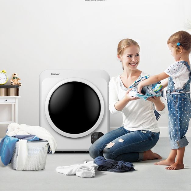 1700W Electric Tumble Laundry Dryer Stainless Steel Tub 6 kg/91L-White