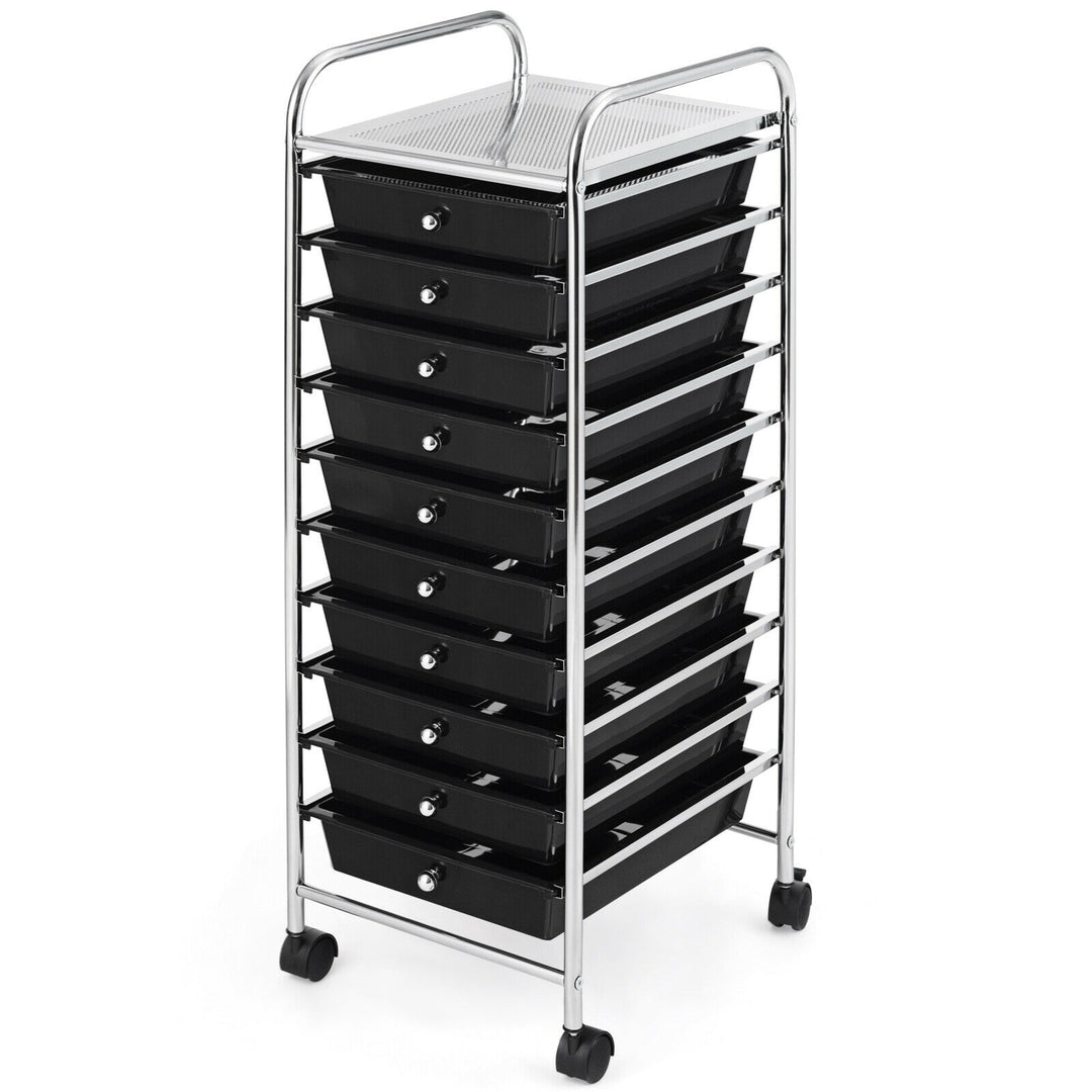 10 Drawers Mobile Storage Trolley with 4 Wheels for Beauty - TidySpaces