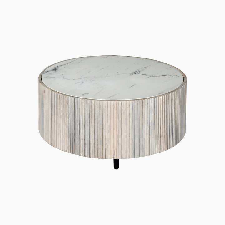 Selene Drum Marble Top Coffee Table