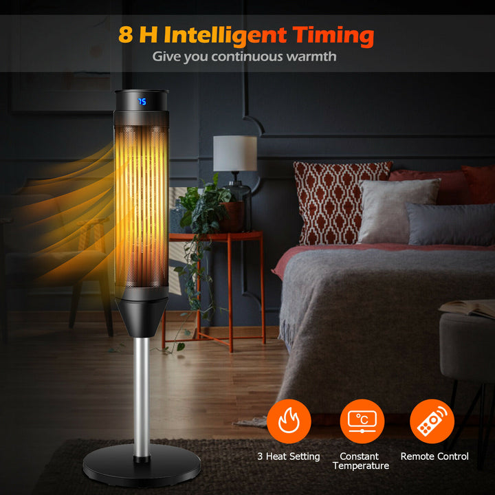 Electric Tower Fan/Heater with Digital Timer and Remote