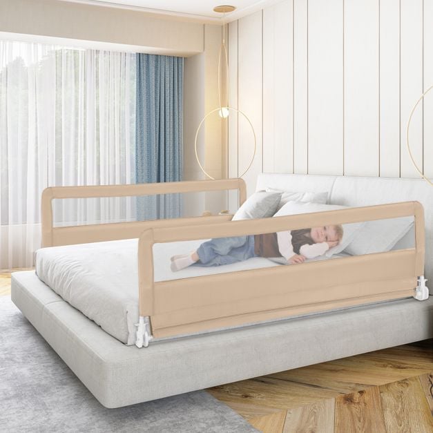 180CM Foldable Baby Bed Rail Guard with Removable Cover and Safety Strap