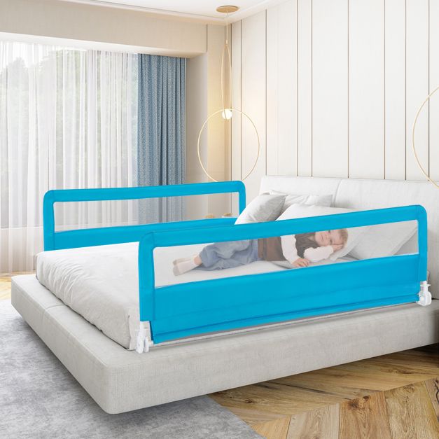 180CM Foldable Baby Bed Rail Guard with Removable Cover and Safety Strap