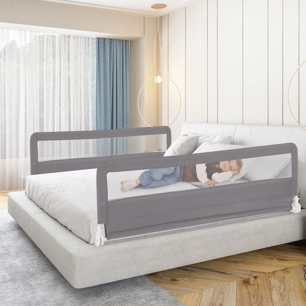 180CM Foldable Baby Bed Rail Guard with Removable Cover and Safety Strap