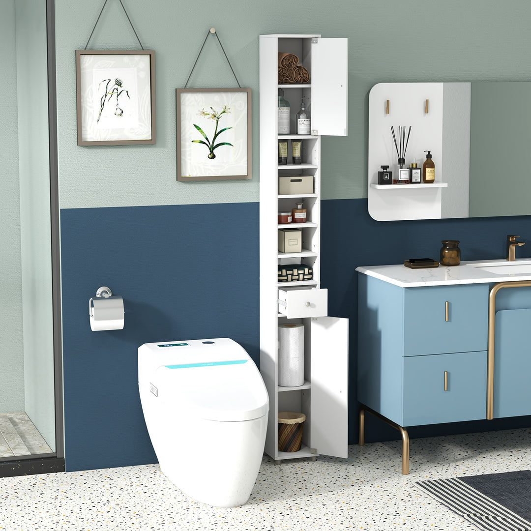180CM Tall Freestanding Bathroom Cabinet with 2 Doors and 1 Drawer - TidySpaces
