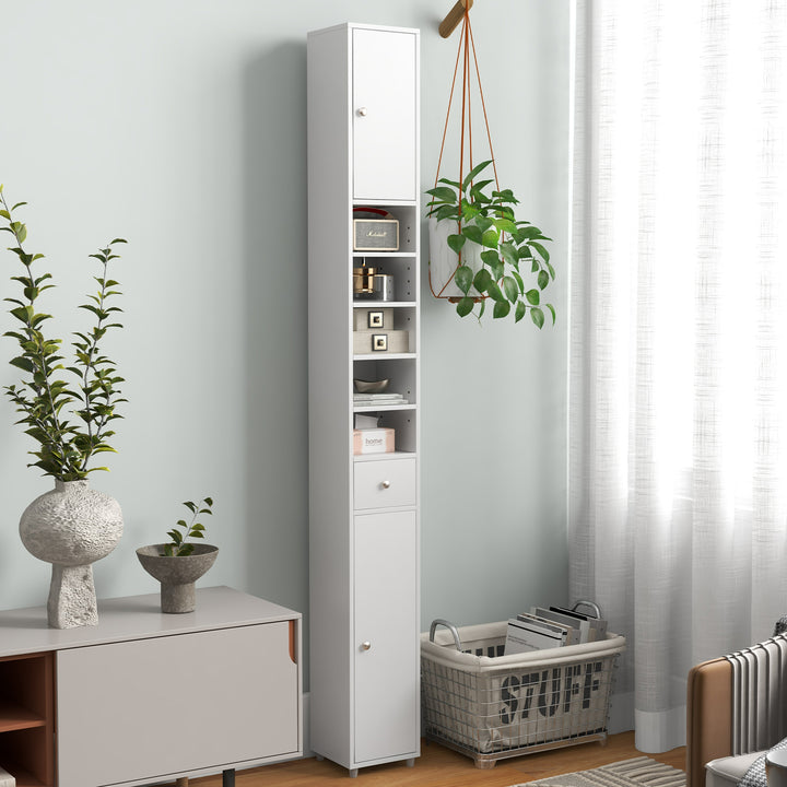 180CM Tall Freestanding Bathroom Cabinet with 2 Doors and 1 Drawer - TidySpaces