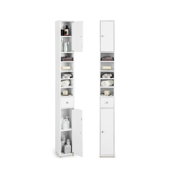 180CM Tall Freestanding Bathroom Cabinet with 2 Doors and 1 Drawer - TidySpaces