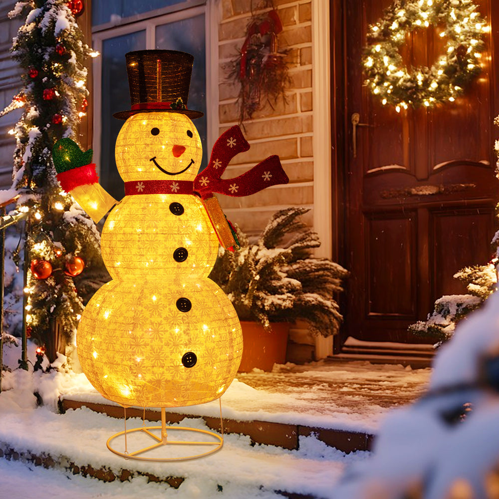 180 CM Lighted Pre-lit Christmas Decoration Snowman with LED Lights - TidySpaces