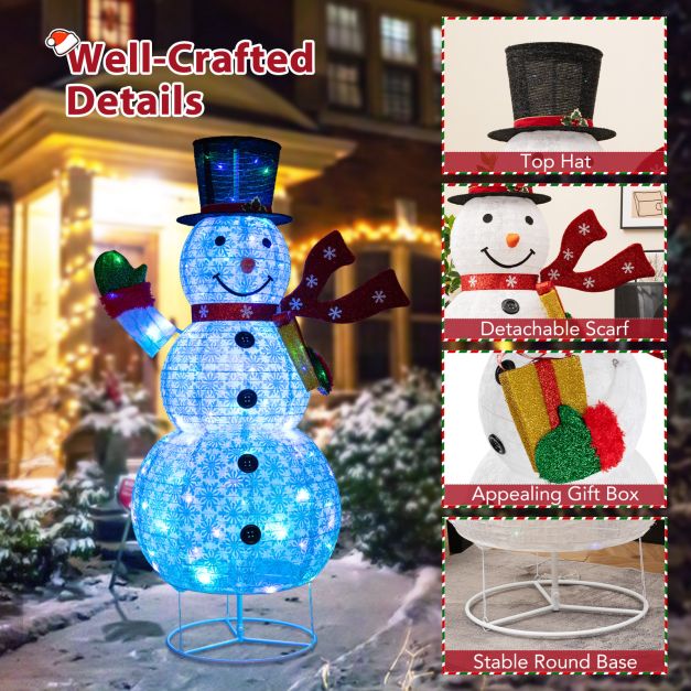 180 CM Lighted Pre-lit Christmas Decoration Snowman with LED Lights