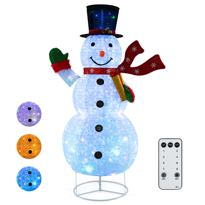 180 CM Lighted Pre-lit Christmas Decoration Snowman with LED Lights - TidySpaces