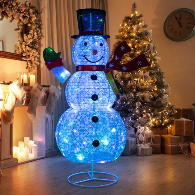 180 CM Lighted Pre-lit Christmas Decoration Snowman with LED Lights