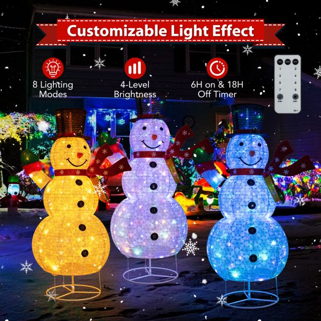 180 CM Lighted Pre-lit Christmas Decoration Snowman with LED Lights