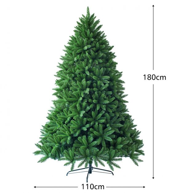 180 cm Artificial Christmas Tree Premium Hinged with 1250 Branch Tips