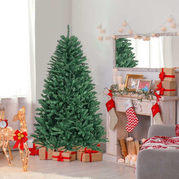 180/225cm Artificial Christmas Tree with PVC Branch Tips-6 ft