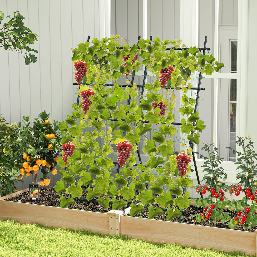 187cm Tall Garden Trellis Vertical Plant Support Stand with Netting-Black