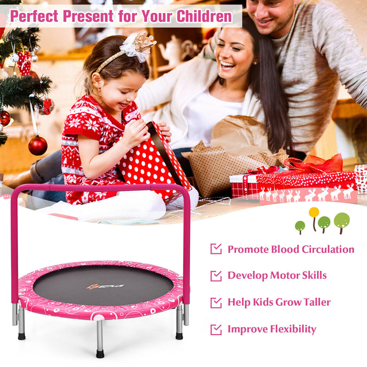 Child's Folding Trampoline with Padded Edge Cover and Full Covered Handle