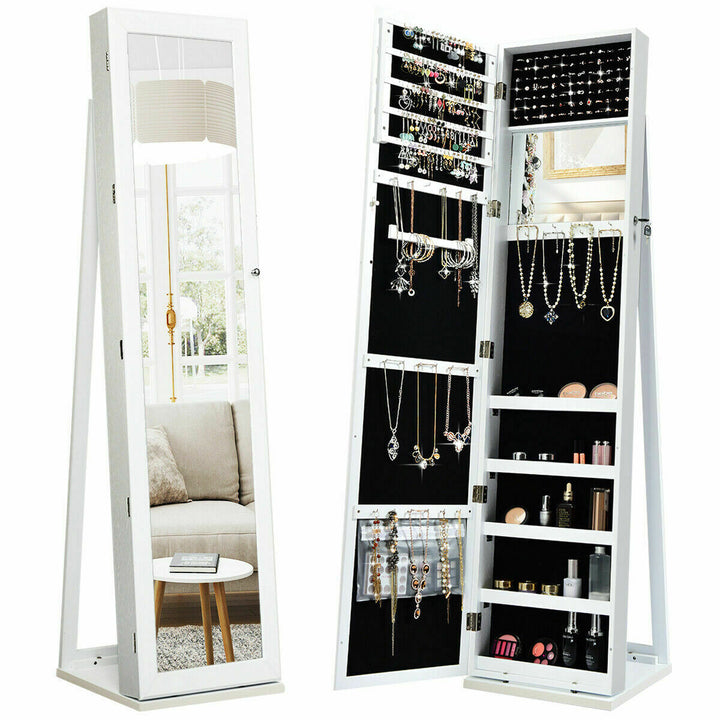 3 in 1 Mirrored Jewelry Armoire with Display Shelves - TidySpaces