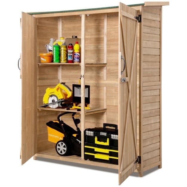 2-Door Waterproof Lockable Outdoor Storage Shed - TidySpaces