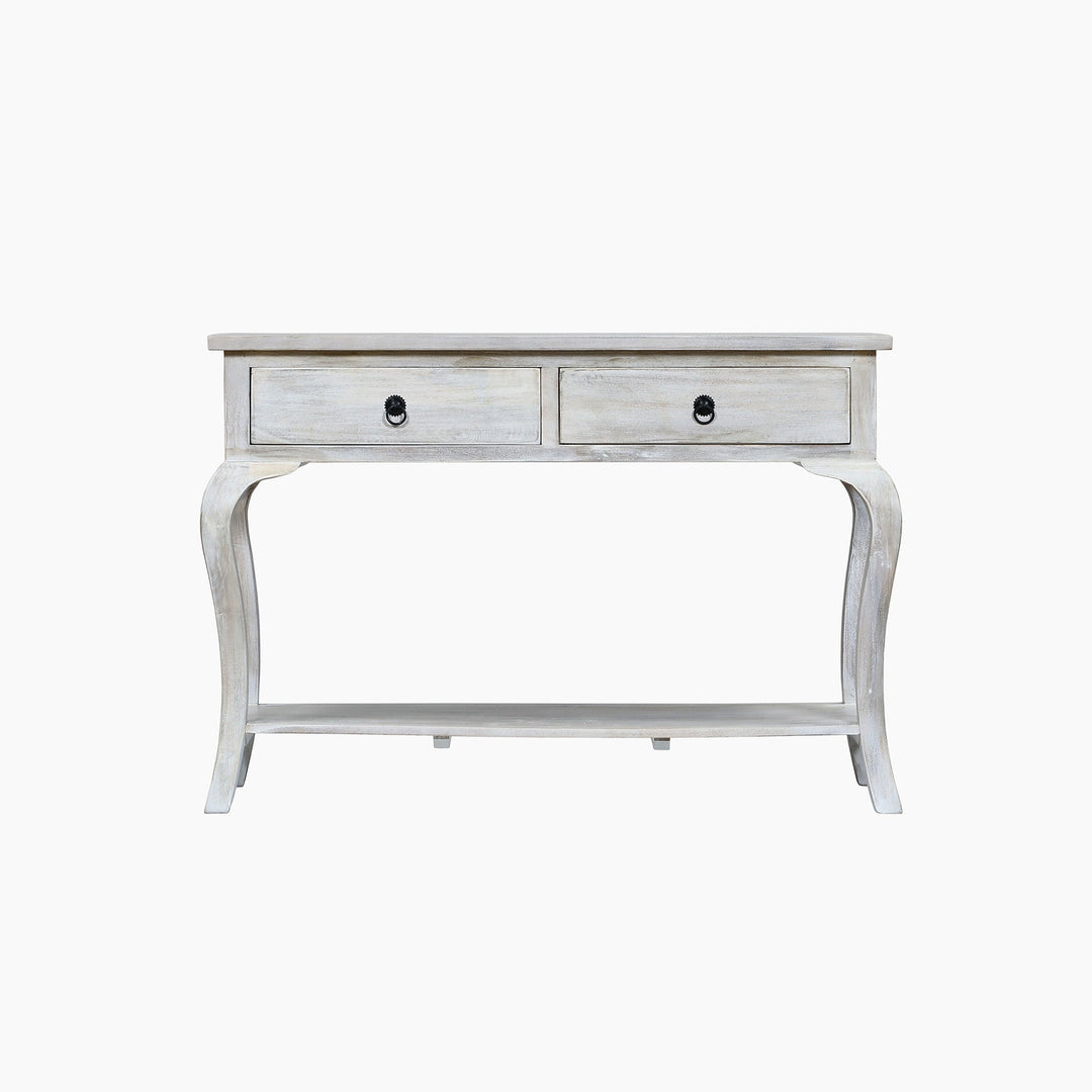 Sally Cottage Style Two Drawer Wooden Console Table - TidySpaces