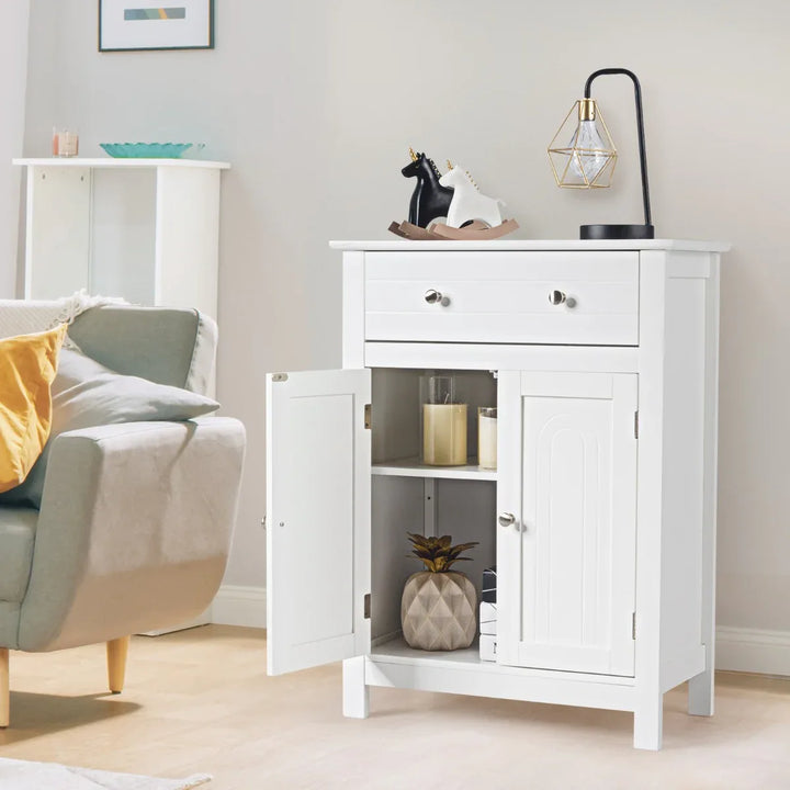 Storage Cabinet with Large Drawer and Adjustable Shelf - TidySpaces