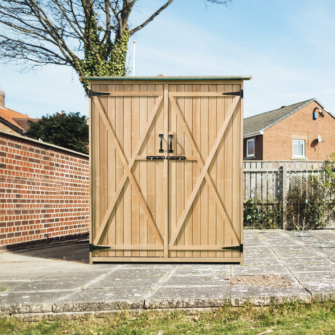 2-Door Waterproof Lockable Outdoor Storage Shed