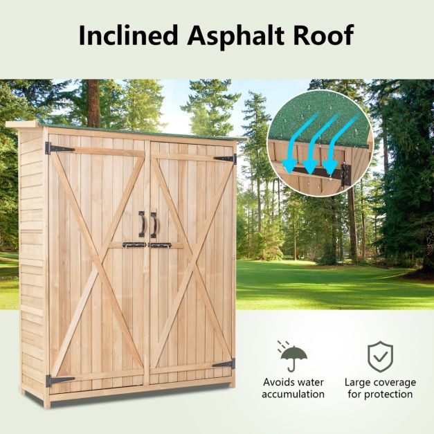 2-Door Waterproof Lockable Outdoor Storage Shed - TidySpaces