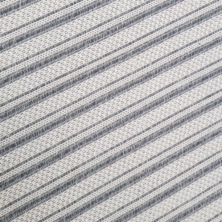 Cotton Rug Grey Cream Striped