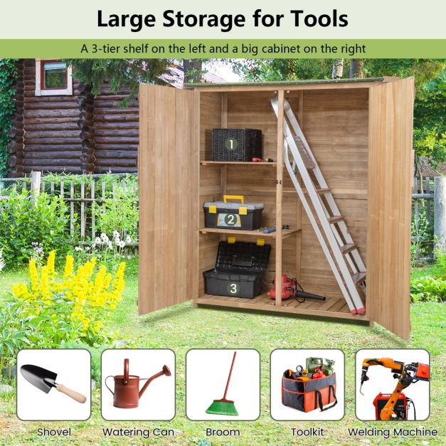 2-Door Waterproof Lockable Outdoor Storage Shed - TidySpaces