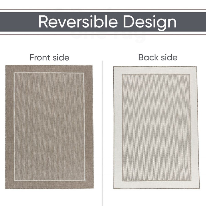 Outdoor Indoor Reversible Rug Quality Woven Soft  Sisal Look Weave Beige Linen Colour