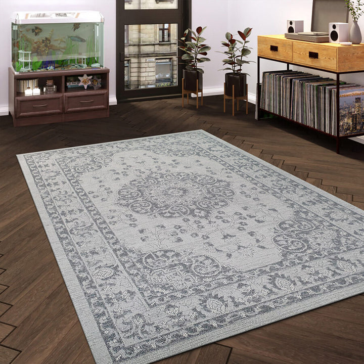 Cotton Rug Grey Oriental