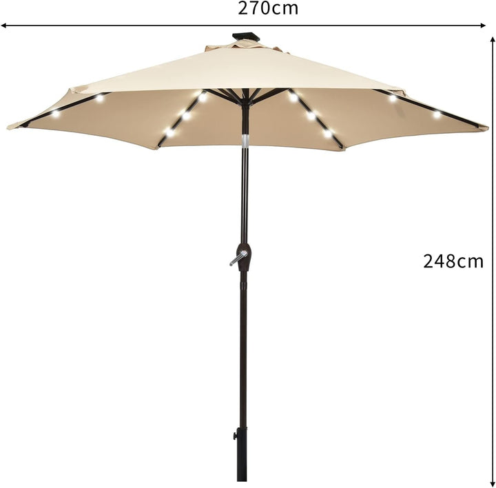 3 Tier Solar Powered LED Lighted Patio Umbrella
