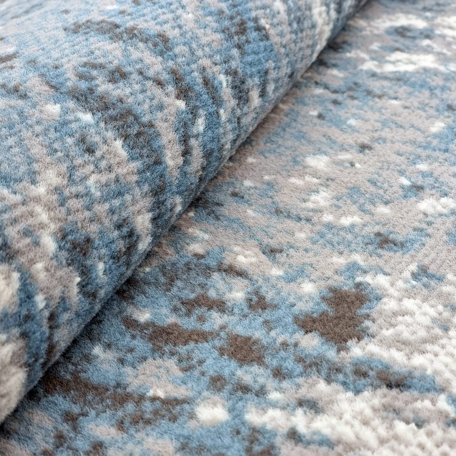 Marble Abstract Rug Grey Blue Distressed Pattern Soft Carpet - TidySpaces