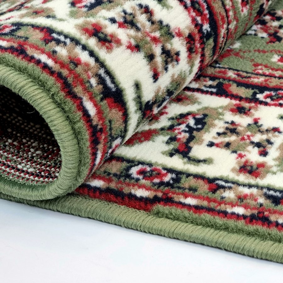 Traditional Oriental Green Soft Carpet - TidySpaces