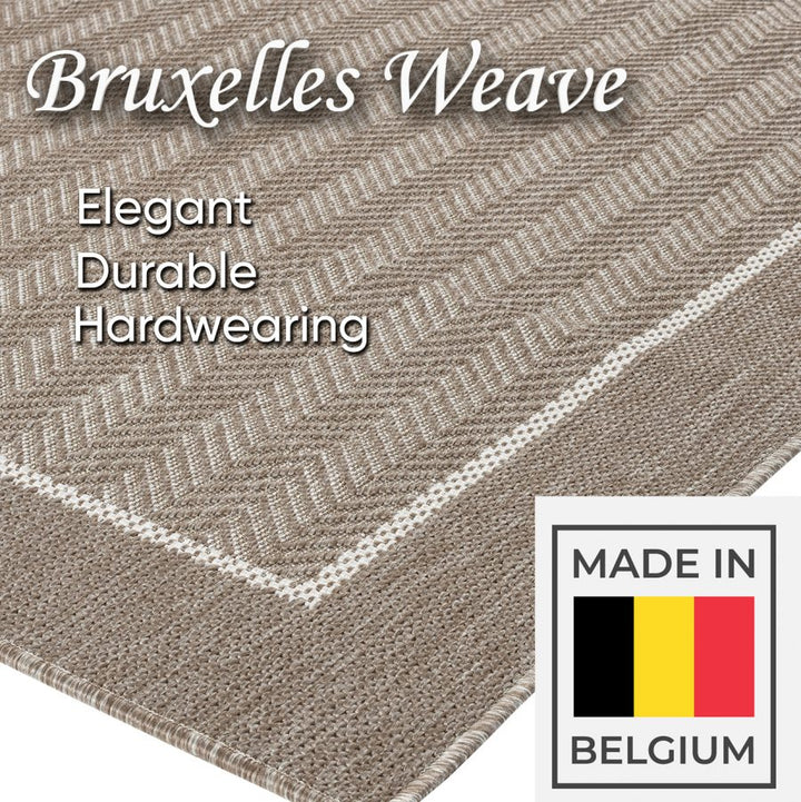 Outdoor Indoor Reversible Rug Quality Woven Soft  Sisal Look Weave Beige Linen Colour