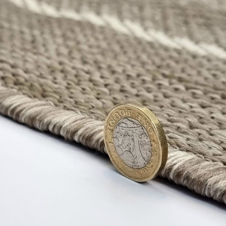 Outdoor Indoor Reversible Rug Quality Woven Soft  Sisal Look Weave Beige Linen Colour