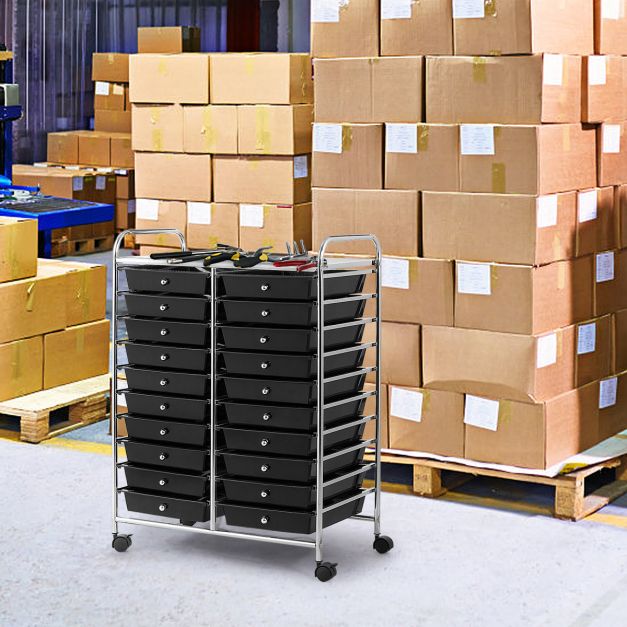 20 Drawers Storage Trolley with 4 Wheels for Beauty Salon - TidySpaces
