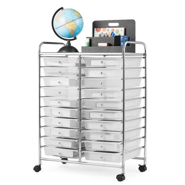 20 Drawers Storage Trolley with 4 Wheels for Beauty Salon - TidySpaces