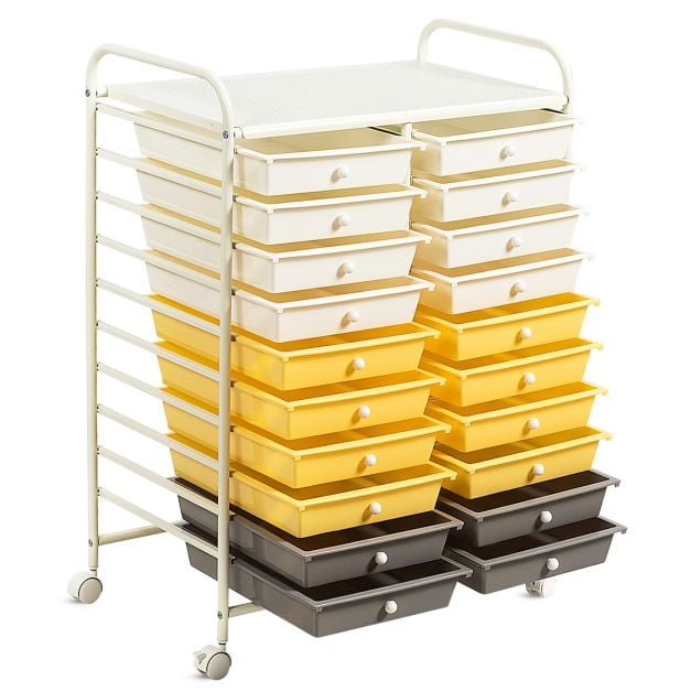 20 Drawers Storage Trolley with 4 Wheels for Beauty Salon